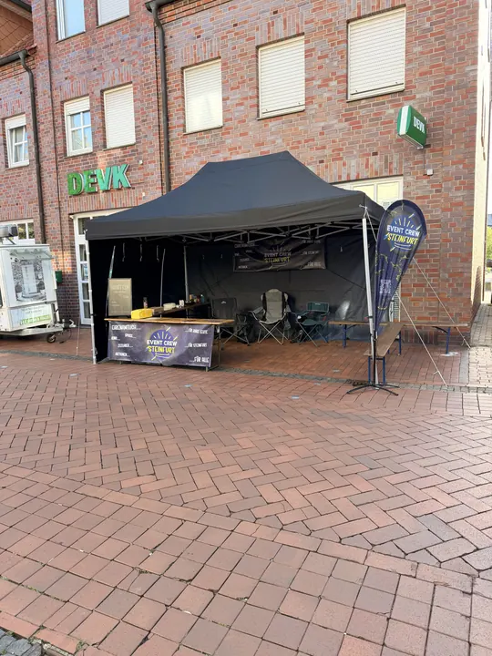 Der Stand auf dem Schweinemarkt